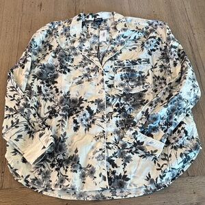 NWT Gap Body Poplin Floral Long Sleeve Pajama Top